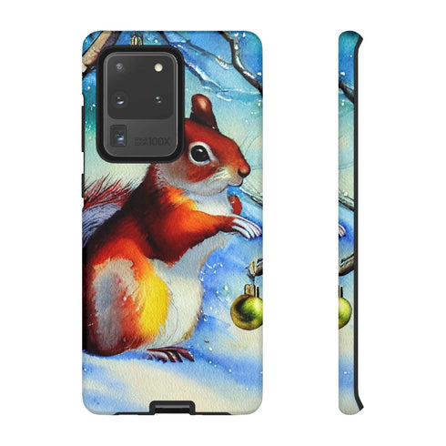 A Squirrel Decorates the Forest for Christmas - Impact Resistant Phone Case Samsung Galaxy S20 Ultra Matte